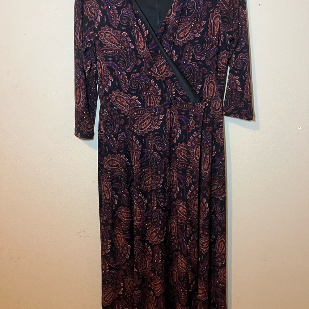 Tommy Hilfiger Dark Paisley Long Sleeve Dress